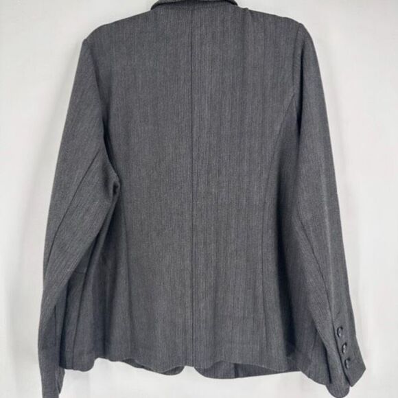 41Hawthorn Women's Chevron Single Breasted One Button Blazer Jacket Gray Size 2X - Picture 7 of 9